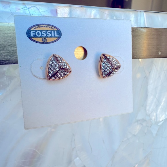 Fossil Pace Pyramid stud earrings-Rose Gold - Picture 1 of 2